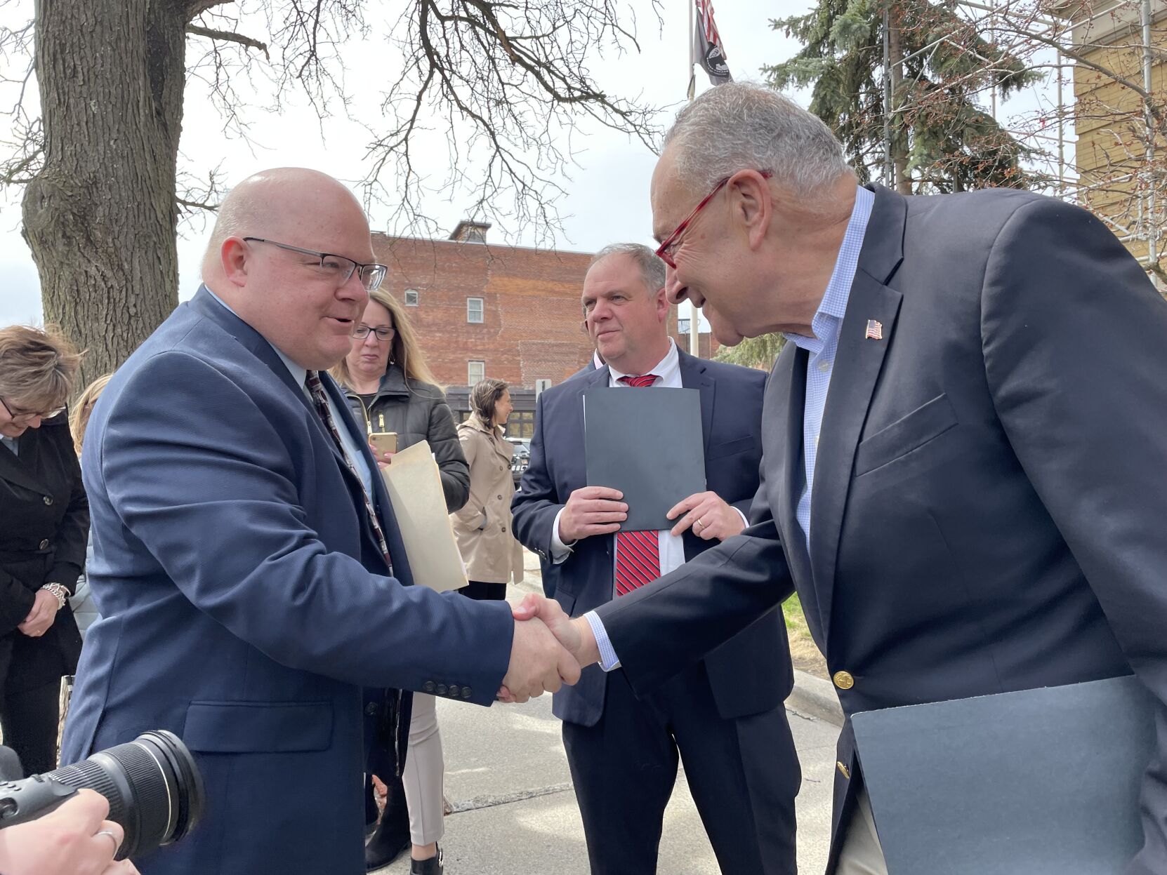 Jeff Flagg and U.S. Sen. Chuck Schumer